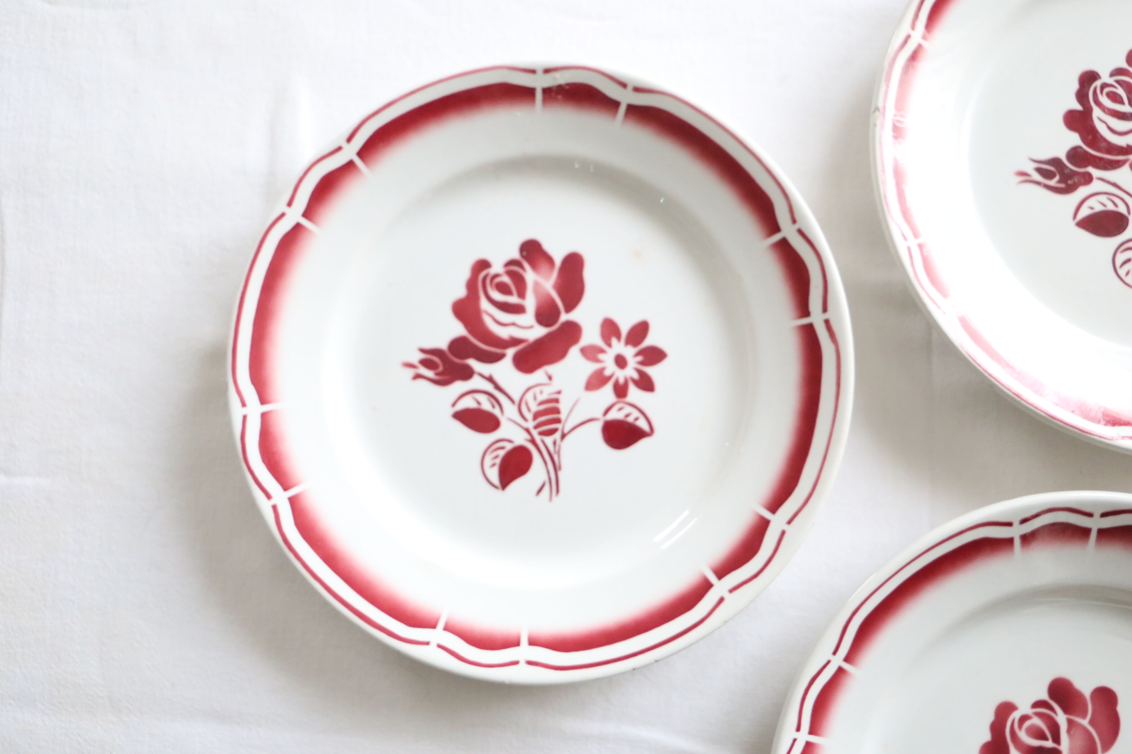 Set de 4 assiettes Badonviller, vintage français