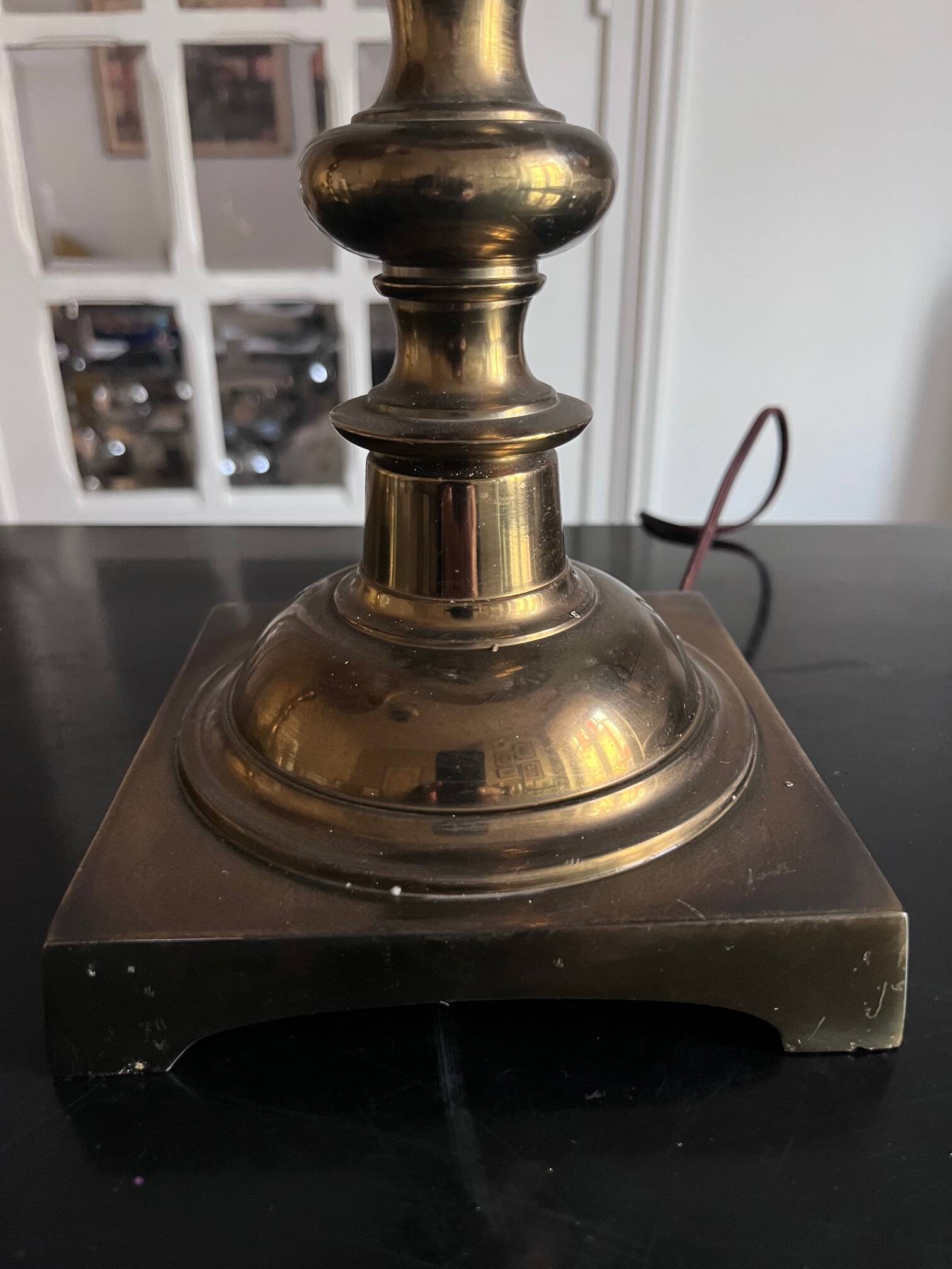 pair of american brass lamps