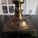 pair of american brass lamps