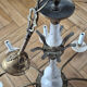 Lustre with 8 light arms in Hollywood Regency style – Gold brass and marble