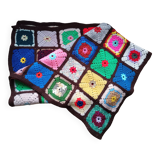 Large patchwork technical wool blanket 95*110