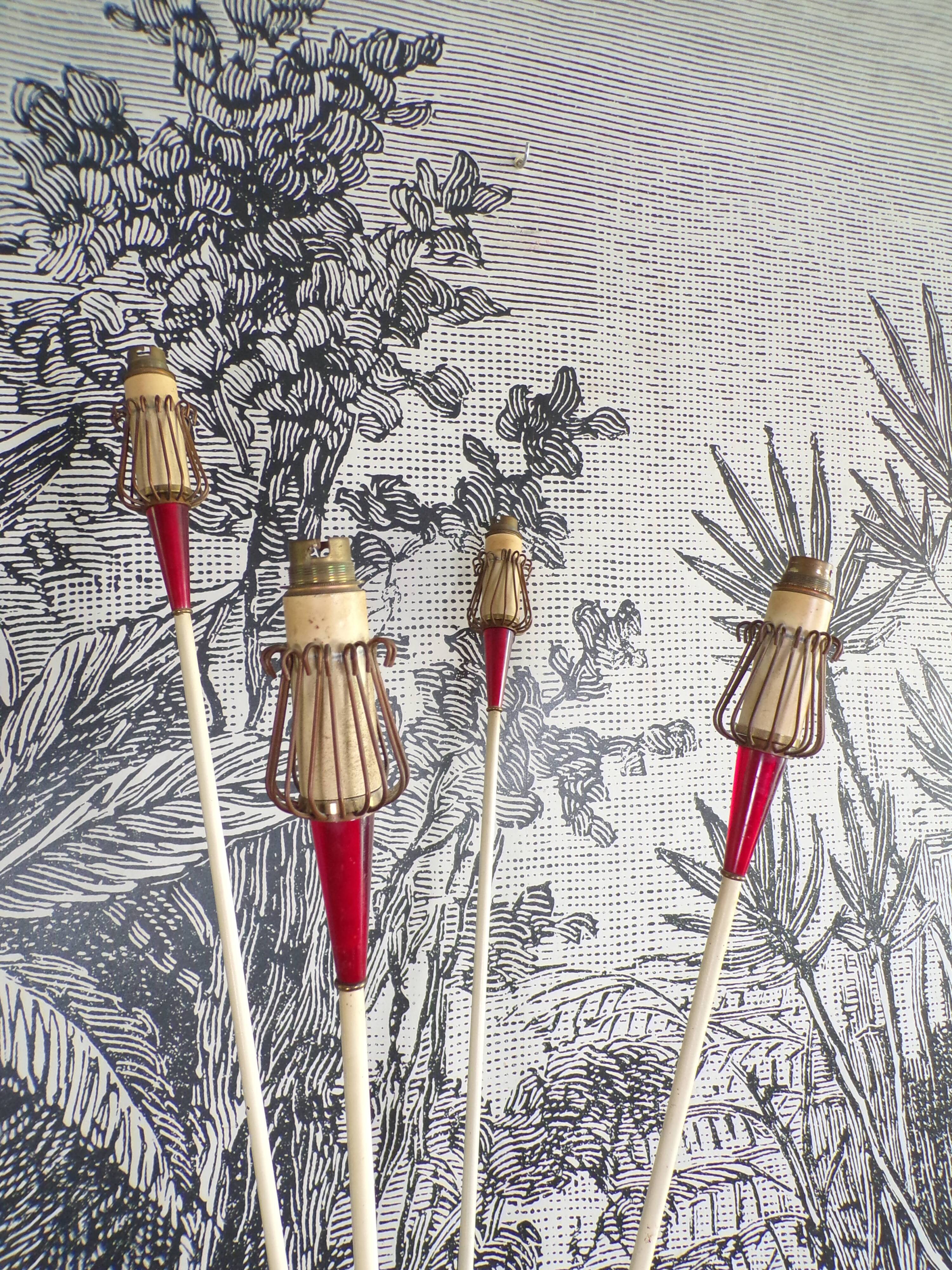 Lily of the valley floor lamp by René Mathieu for Lunel