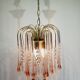 Murano chandelier pink crystal drops