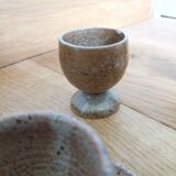 Mismatched stoneware egg cups
