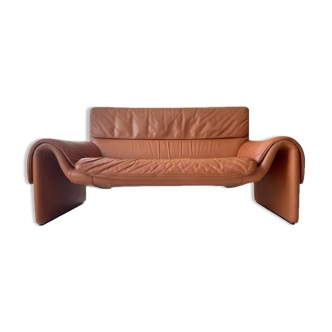 Tawny leather sofa De Sede "2011", Switzerland 1980