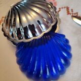 Stainless steel and glass shell butter dish