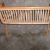Magazine rack Wicker rattan of the 1970s vintage