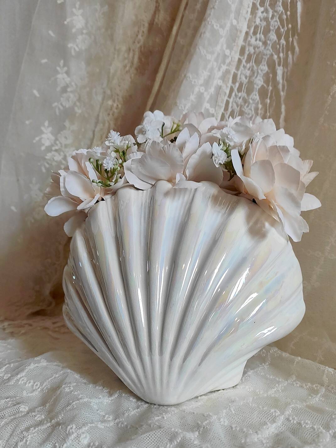 Scallop shell vase
