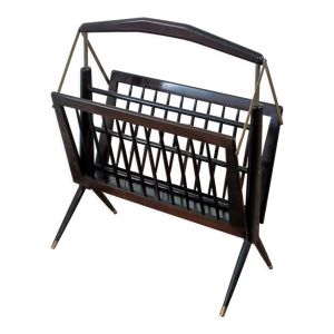 Porte revues pliant bois laiton