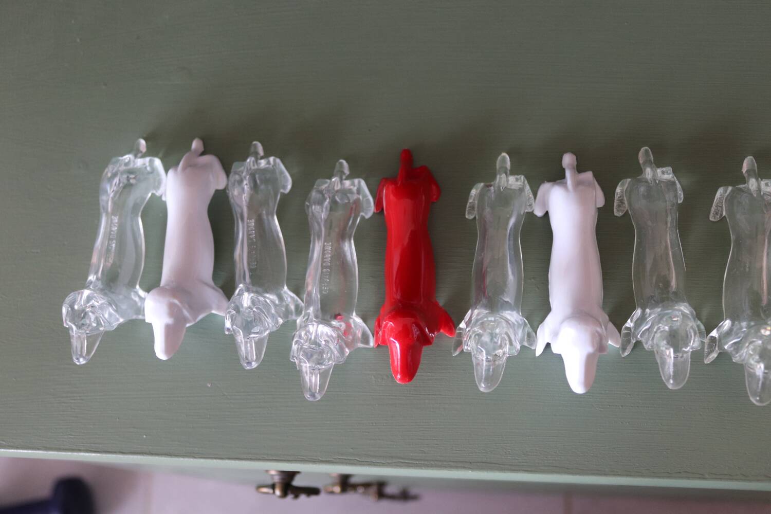 12 vintage dachshund knife rests