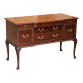 Honduran Mahogany Dressing Table with Lion Paw Carved Legs, Victorian Style