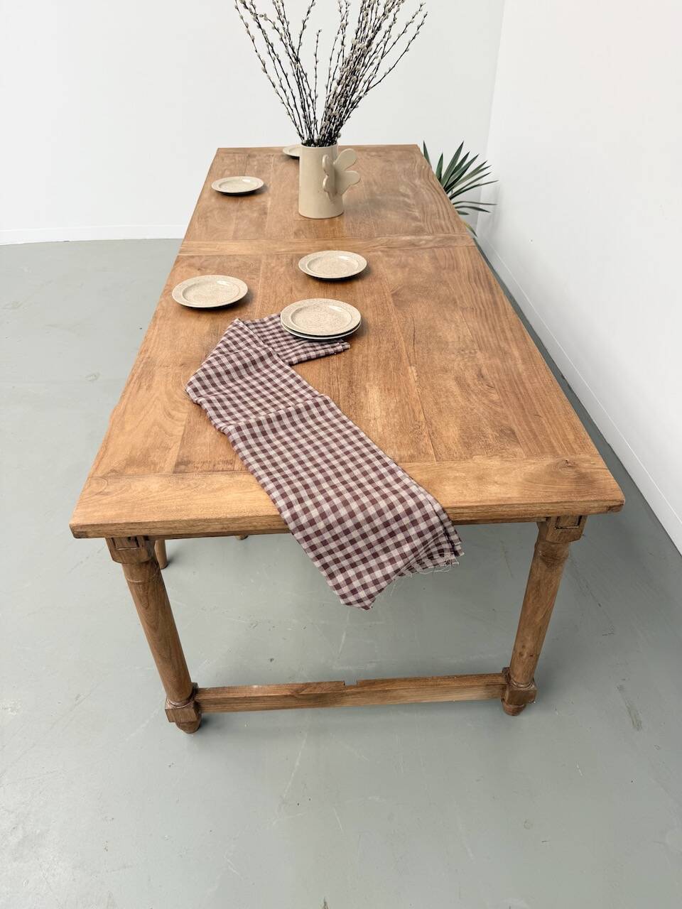 XL beech farmhouse table