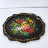Metal tray Russian folk craft Jostovo