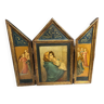 Vintage wooden religious triptych