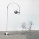 Chrome metal arc floor lamp Space Age mid-century by Cosack, 1960s