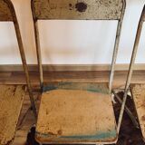 Set of 5 folding metal chairs