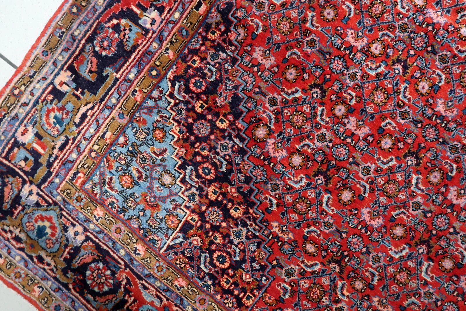 Antique Persian Bidjar handmade rug 7.5' x 10.11' 1920s - 1C1210