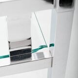 Petite table basse en chrome et verre, années 70