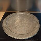 Oriental silver-plated copper tray