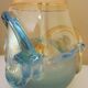 Large designer vase, signed Jon Art, modernist, abstract decorations