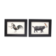 Lot de 2 chimère encadrées lithographie gravure animal