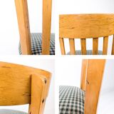 2pcs Chaise de café Bistro chaise Mid Century Vintage rembourrage carreaux