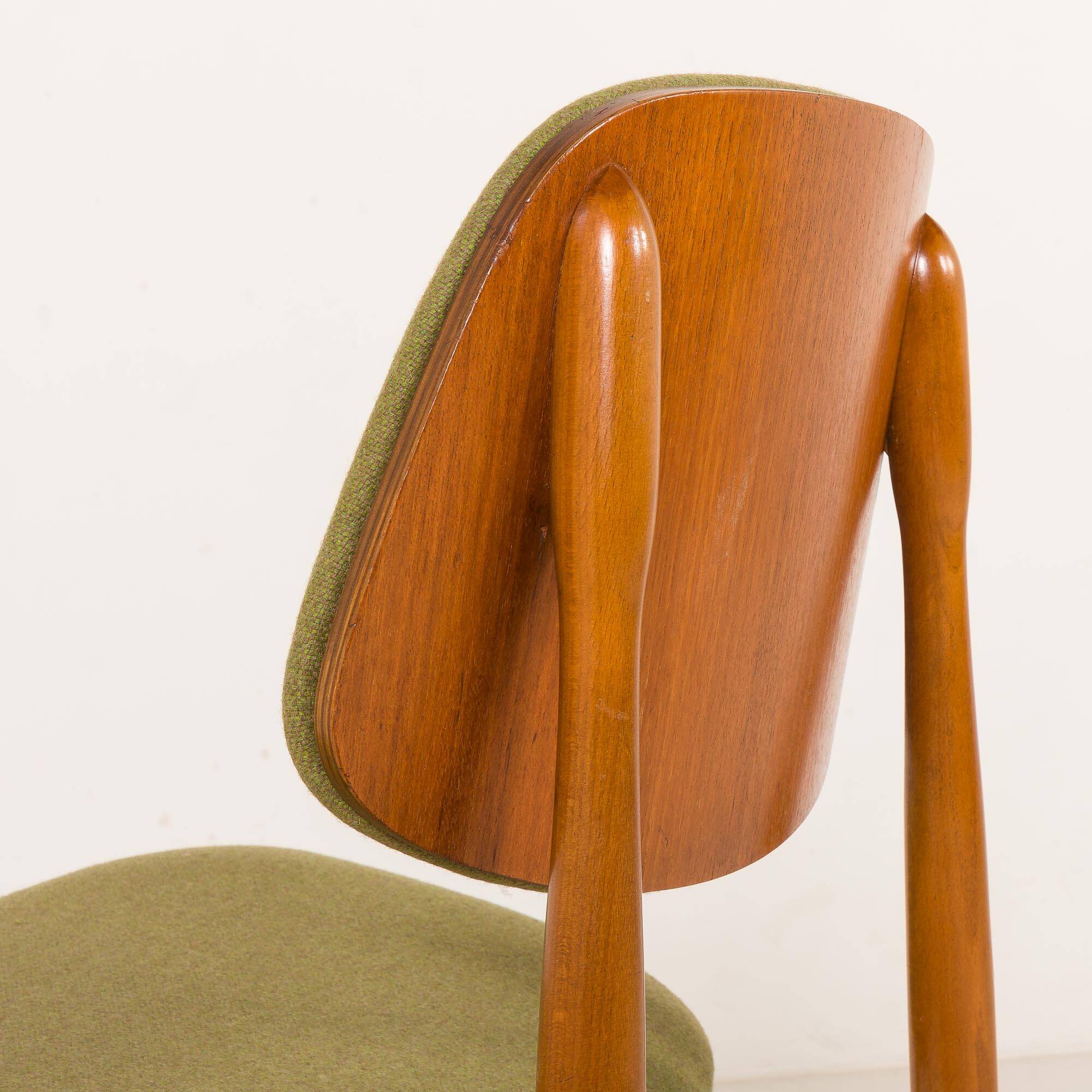 Arne Hovmand Olsen style Scandinavian mid century chairs, set of 4, 1970s