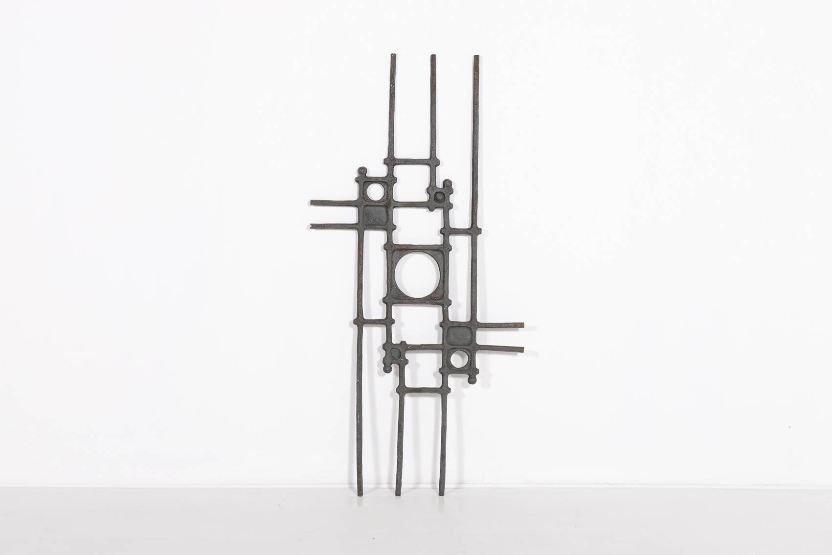 Luminaire de porte/art mural brutaliste fabriqué des années 1980