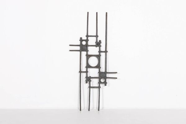 Luminaire de porte/art mural brutaliste fabriqué des années 1980