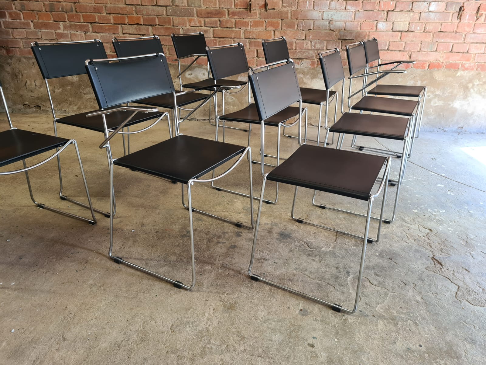 Set of 8 vintage design chairs by Giandomenico Belotti for Alias
