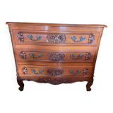 Commode 3 tiroirs style Louis XV en merisier