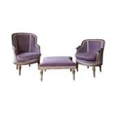 Duchesse brisée en bois peint et doré de style Louis XVI, fin du XIXe