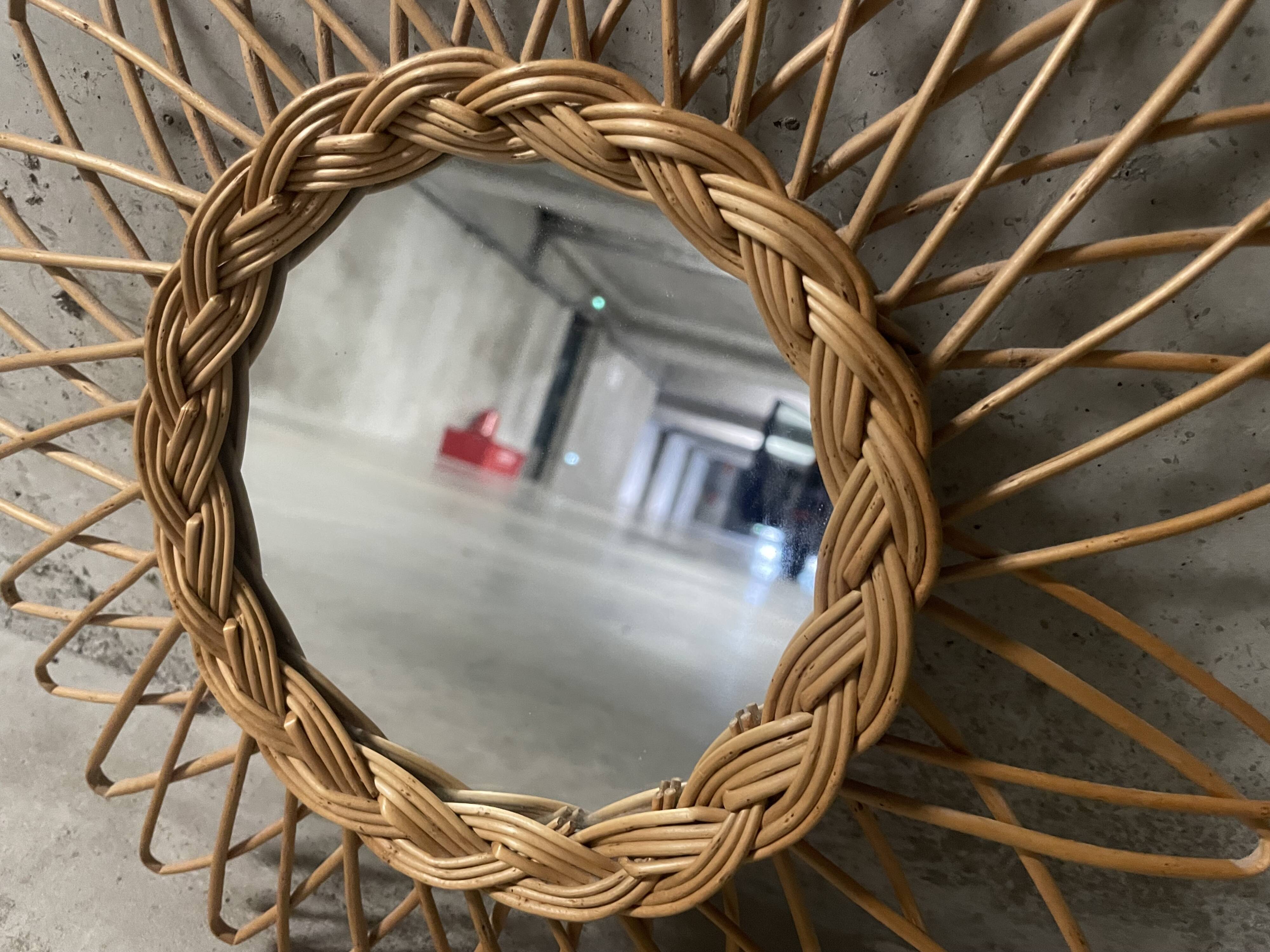 Wicker sun mirror