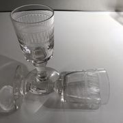 Set of 6 liqueur glasses, engraved, early 20th century