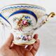 Tasse et soucoupe en porcelaine reproduction de sèvres décorées à la main par m.carpezat pour limoge