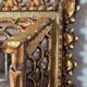 Vintage ethnic mirror, handcrafted golden wood, 1950.