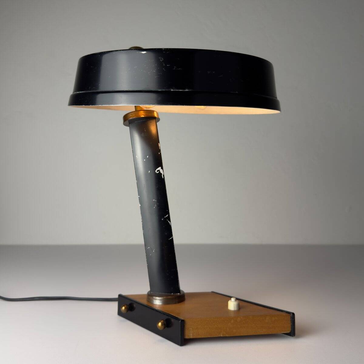Vintage metal desk lamp attributed to Oscar Torlasco, Italy, 1950s.