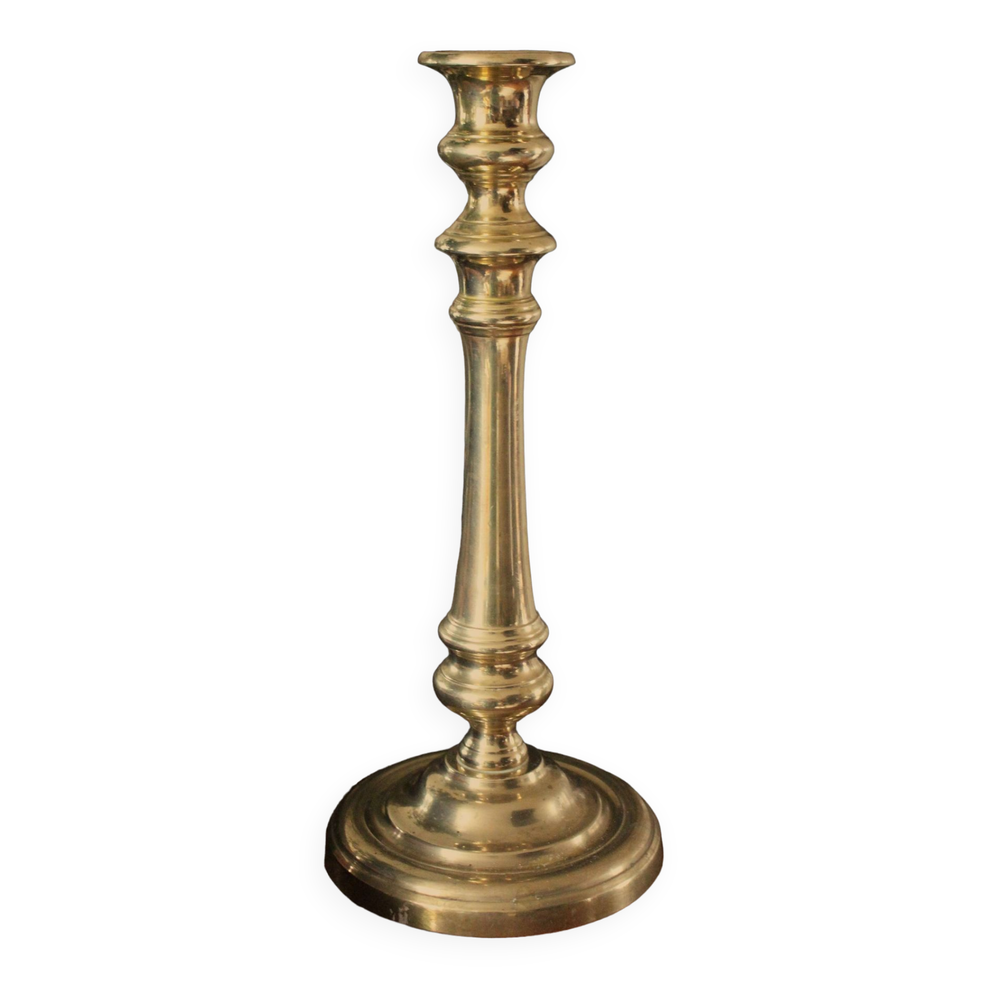 Large brass torch candle holder