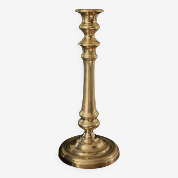 Large brass torch candle holder