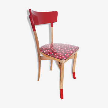 Chaise bistrot rouge vintage années 30