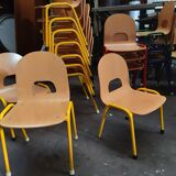Vintage school children's chair 1970 wood