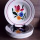 7 antique earthenware soup plates from Sélestat de Sarreguemines