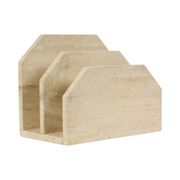 Vintage Travertine Natural Stone Magazine Rack – 1970s