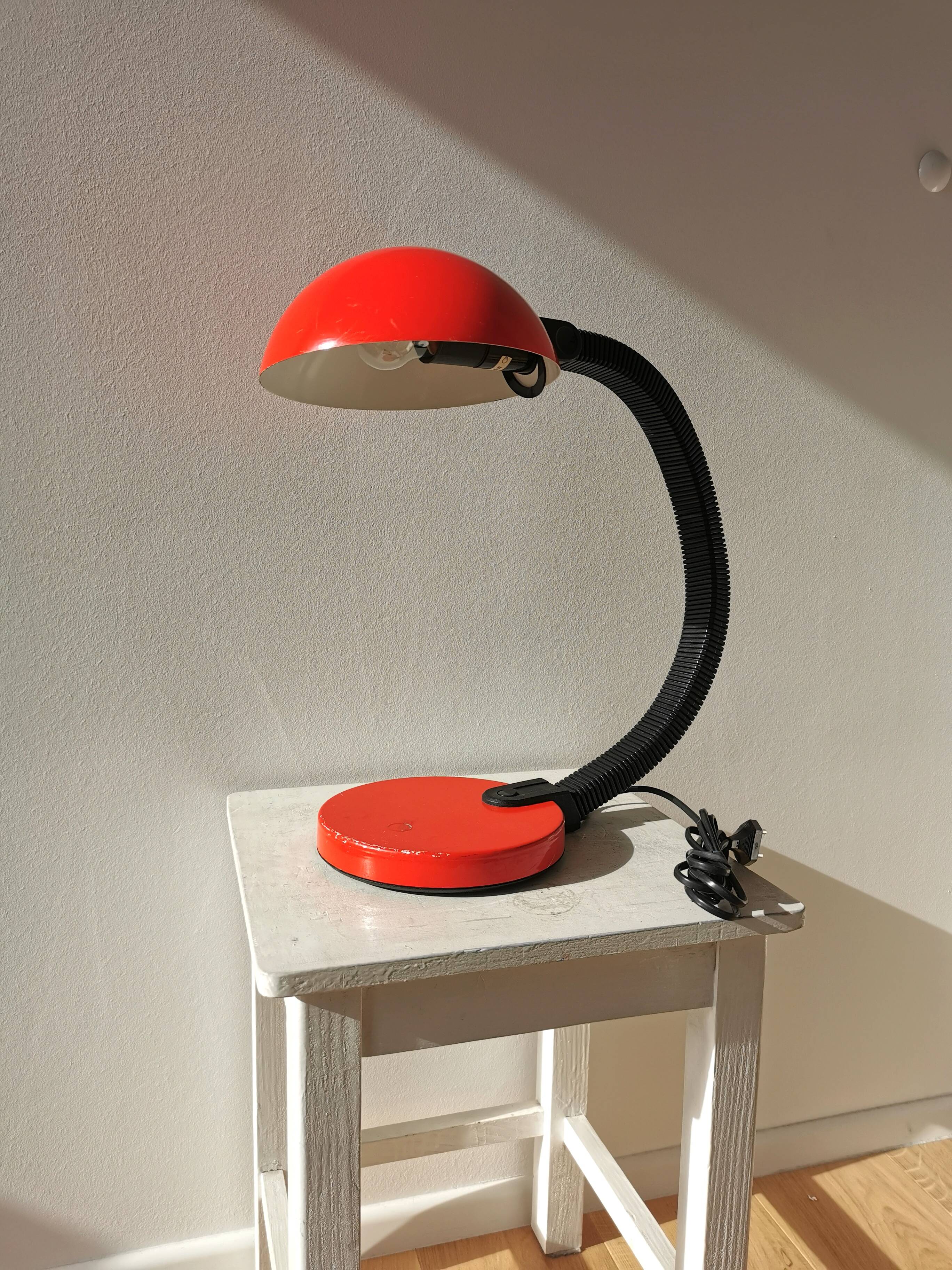 Vintage Red Desk Lamp: Mid-Century Modern Oslo Table Light