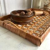 Vintage rattan tray