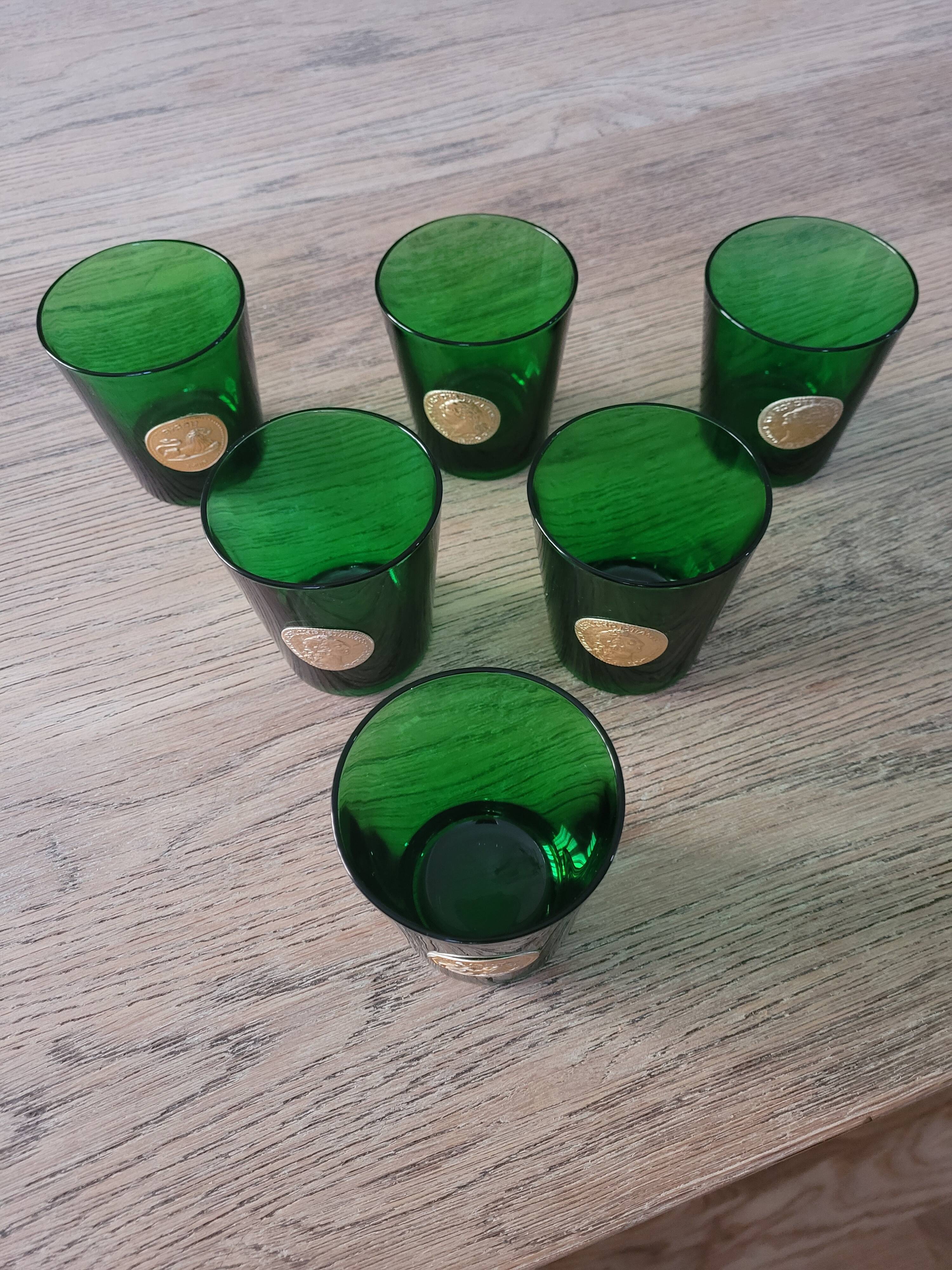 6 Vintage Byrrh / Dubonnet glasses