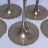 Five vintage Scandinavian design brass candlesticks
