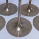 Five vintage Scandinavian design brass candlesticks