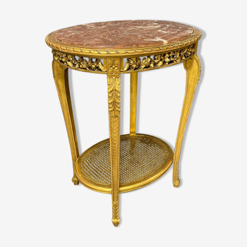 Living room table in gilded wood with gold leaf 1920 era