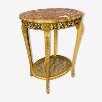 Table de salon en bois doré à la feuille d’or époque 1920